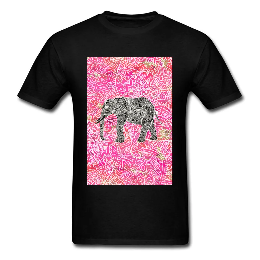 Pink Tribal Paisley Elephant Henna Pattern_black
