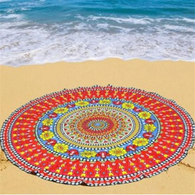 148cm Beach Towel Tapestry Women bikini Cover up Beach Large Cover-Ups Camping Picnic Throw Towels Round Femme De Plage May28
148cm Beach Towel Tapestry Women bikini Cover up Beach Large Cover-Ups Camping Picnic Throw Towels Round Femme De Plage May28