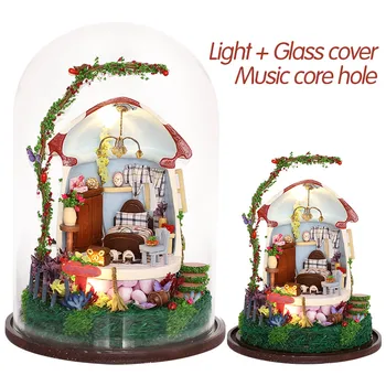 Mushroom Romance Doll House Furniture Diy Miniature Dust Cover 3D Wooden Miniaturas Dollhouse Large Toys for Kids Christmas Gift
Mushroom Romance Doll House Furniture Diy Miniature Dust Cover 3D Wooden Miniaturas Dollhouse Large Toys for Kids Christmas Gift