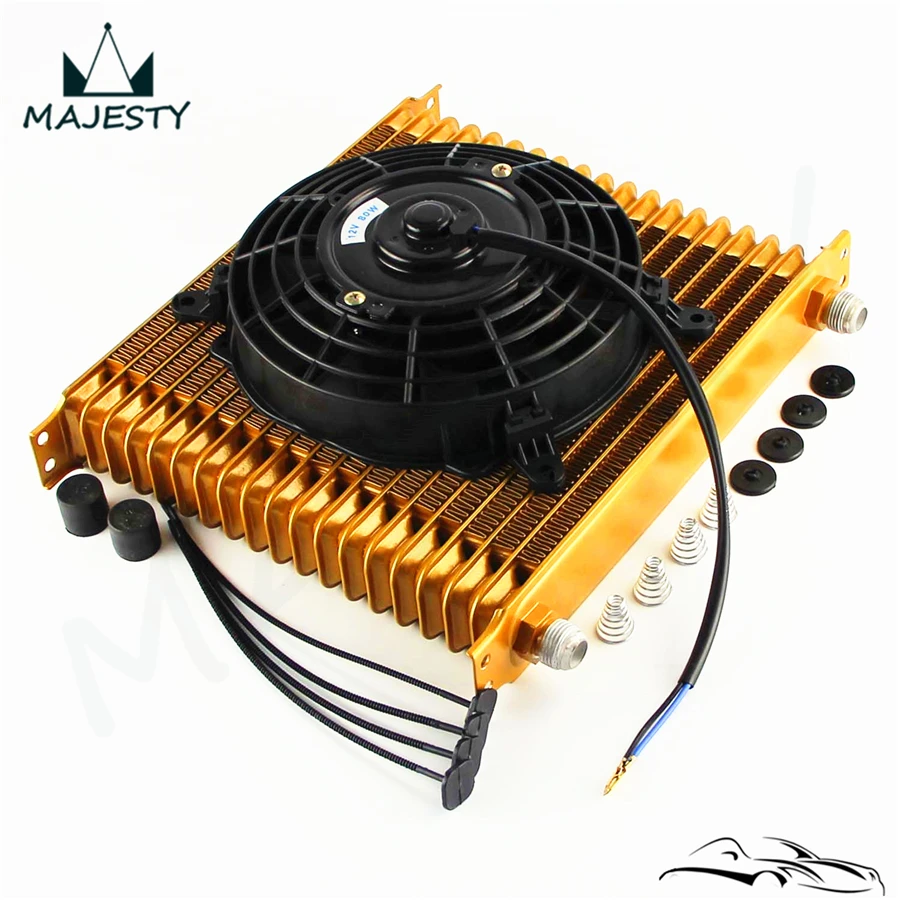 19 Row AN10 Engine Trust 10.6" Oil Cooler +7" Electric Fan For SUV / Van / Truck
19 Row AN10 Engine Trust 10.6" Oil Cooler +7" Electric Fan For SUV / Van / Truck