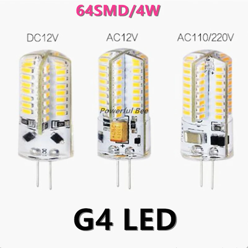 Светодиодные лампы кукуруза G4 64SMD 4 Вт 12 в пост. Тока 220 В перем. 2 шт.|interior decorating