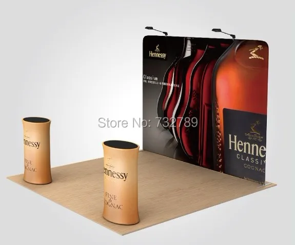 10ft Trade Show Exhibition Booth Backdrop Straight Shape Tension Fabric Banner Stand with 2pcs Counter Table
10ft Trade Show Exhibition Booth Backdrop Straight Shape Tension Fabric Banner Stand with 2pcs Counter Table