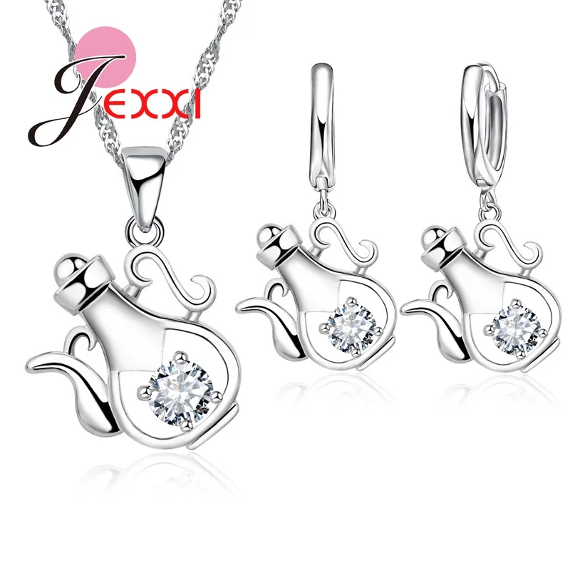 JEXXI Cute Kettle Shaped Jewelry Sets Pendant Necklaces Earrings For Women Wedding Heart Crystal Jewelry parure bijoux
JEXXI Cute Kettle Shaped Jewelry Sets Pendant Necklaces Earrings For Women Wedding Heart Crystal Jewelry parure bijoux