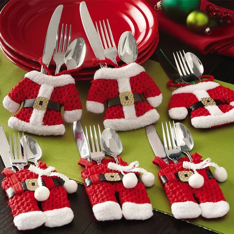 6Pcs Christmas Decoration Silverware Clothes Knifes Forks Bags Christmas Dinner Table Decor Tableware Pouch New Year Home Decor
6Pcs Christmas Decoration Silverware Clothes Knifes Forks Bags Christmas Dinner Table Decor Tableware Pouch New Year Home Decor