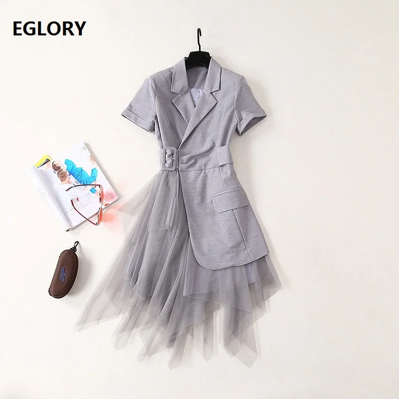 Elegant Office Dress 2019 Summer Style Women Notched Collar Tulle Mesh Patchwork Short Sleeve Grey Work Dress Slim Ladies Wear
Elegant Office Dress 2019 Summer Style Women Notched Collar Tulle Mesh Patchwork Short Sleeve Grey Work Dress Slim Ladies Wear