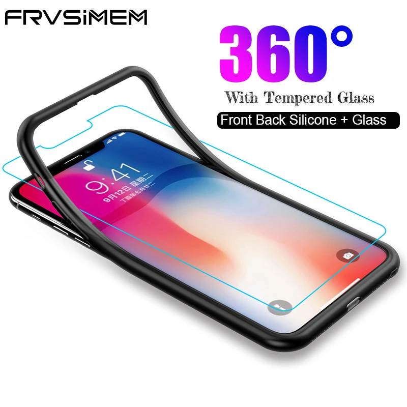 360 Full Body Phone Case For iPhone XS MAX XR X Soft Silicone Screen Protective Cover Tempered Glass Coverage on iPhone X XS XR
360 Full Body Phone Case For iPhone XS MAX XR X Soft Silicone Screen Protective Cover Tempered Glass Coverage on iPhone X XS XR