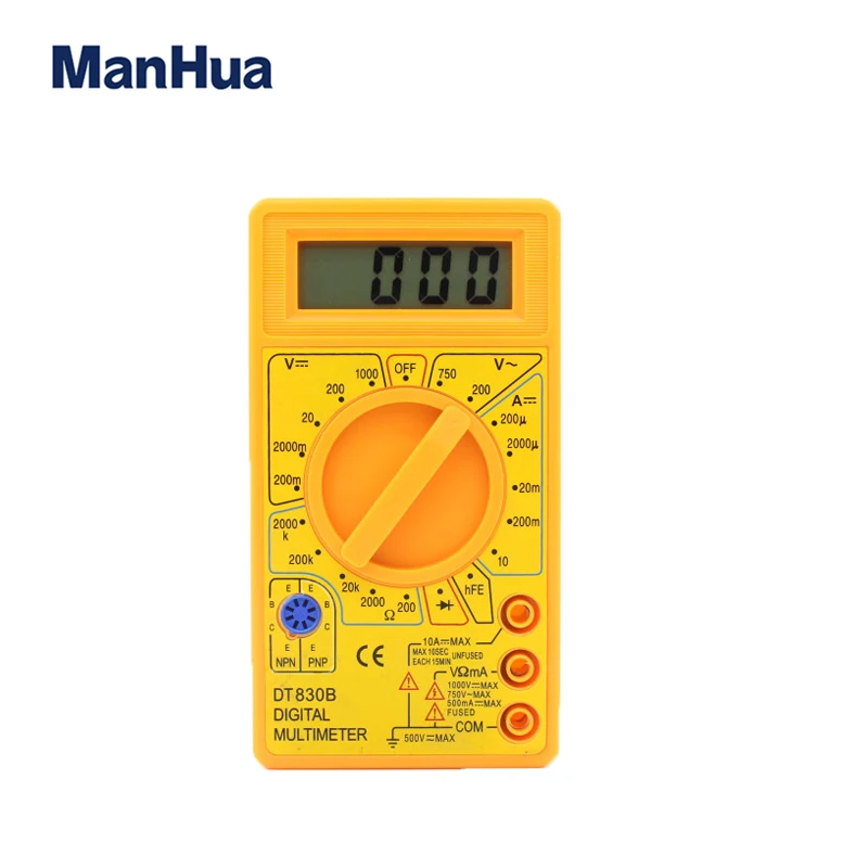 Manhua DT-830B Mini Digital Multimeter with LCD Overload Protection Voltage Amperage Test Probe DC AC
Manhua DT-830B Mini Digital Multimeter with LCD Overload Protection Voltage Amperage Test Probe DC AC