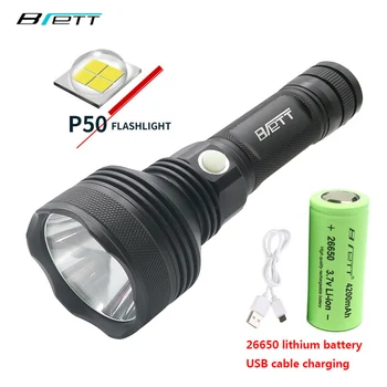 

LED Flashlight cree xhp70 xhp50 usb rechargeable Use 26650 battery Hunting Adventure Night walk Powerful led torch