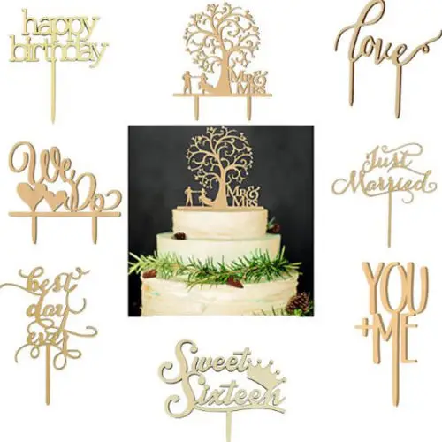 Lovely Wooden Decorative Cake Topper Wedding Party Kids Happy Birthday Married Cake Decorating Decal
Lovely Wooden Decorative Cake Topper Wedding Party Kids Happy Birthday Married Cake Decorating Decal