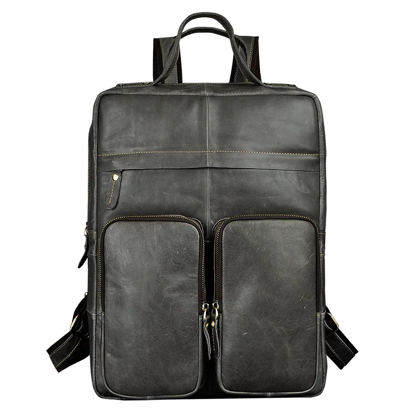 15' Laptop Computer Backpack Men's Genuine Leather Casual Travel Back Bags Retro Double Shoulder Bag
15' Laptop Computer Backpack Men's Genuine Leather Casual Travel Back Bags Retro Double Shoulder Bag