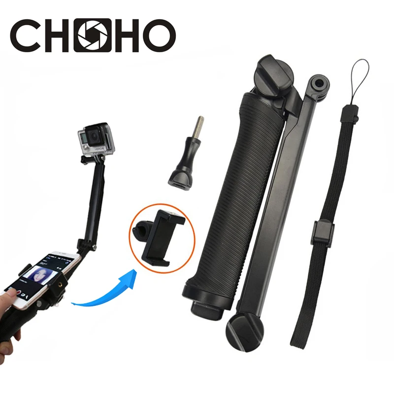 selfie stick Monopod Self Handheld Extendable Pole 3-Way + Phone Holder for Gopro HERO 7 6 5 4 3+ xiaomi yi 4k SJCAM Acessories
selfie stick Monopod Self Handheld Extendable Pole 3-Way + Phone Holder for Gopro HERO 7 6 5 4 3+ xiaomi yi 4k SJCAM Acessories