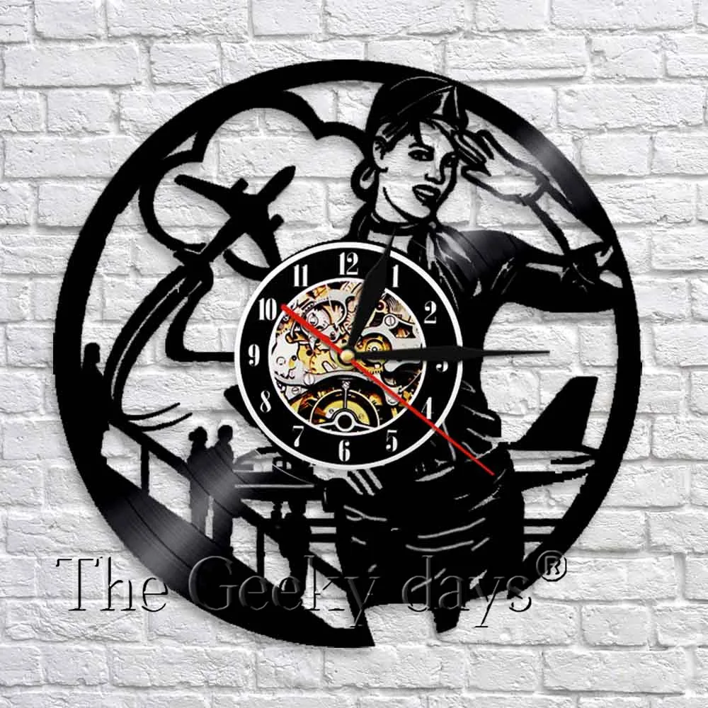 Airplane Stewardess 3D Wall Clock Modern Design Flight Attendant Wall Art Decor Vinyl Record Clock Wall Unique Home Decor
Airplane Stewardess 3D Wall Clock Modern Design Flight Attendant Wall Art Decor Vinyl Record Clock Wall Unique Home Decor