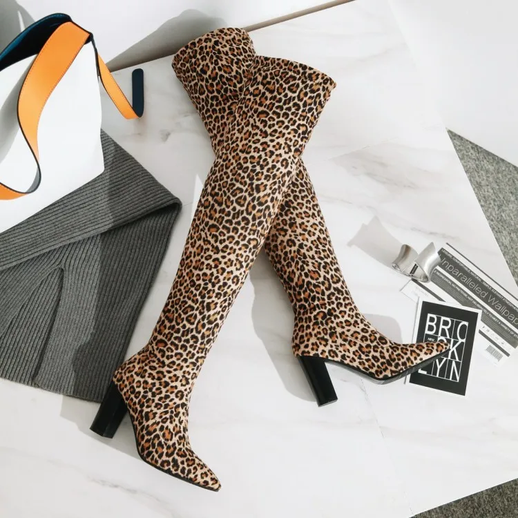 Big Size 9 10 11 12 thigh high boots knee high boots over the knee boots women ladies boots Leopard-print sleeve pointed heel
Big Size 9 10 11 12 thigh high boots knee high boots over the knee boots women ladies boots Leopard-print sleeve pointed heel