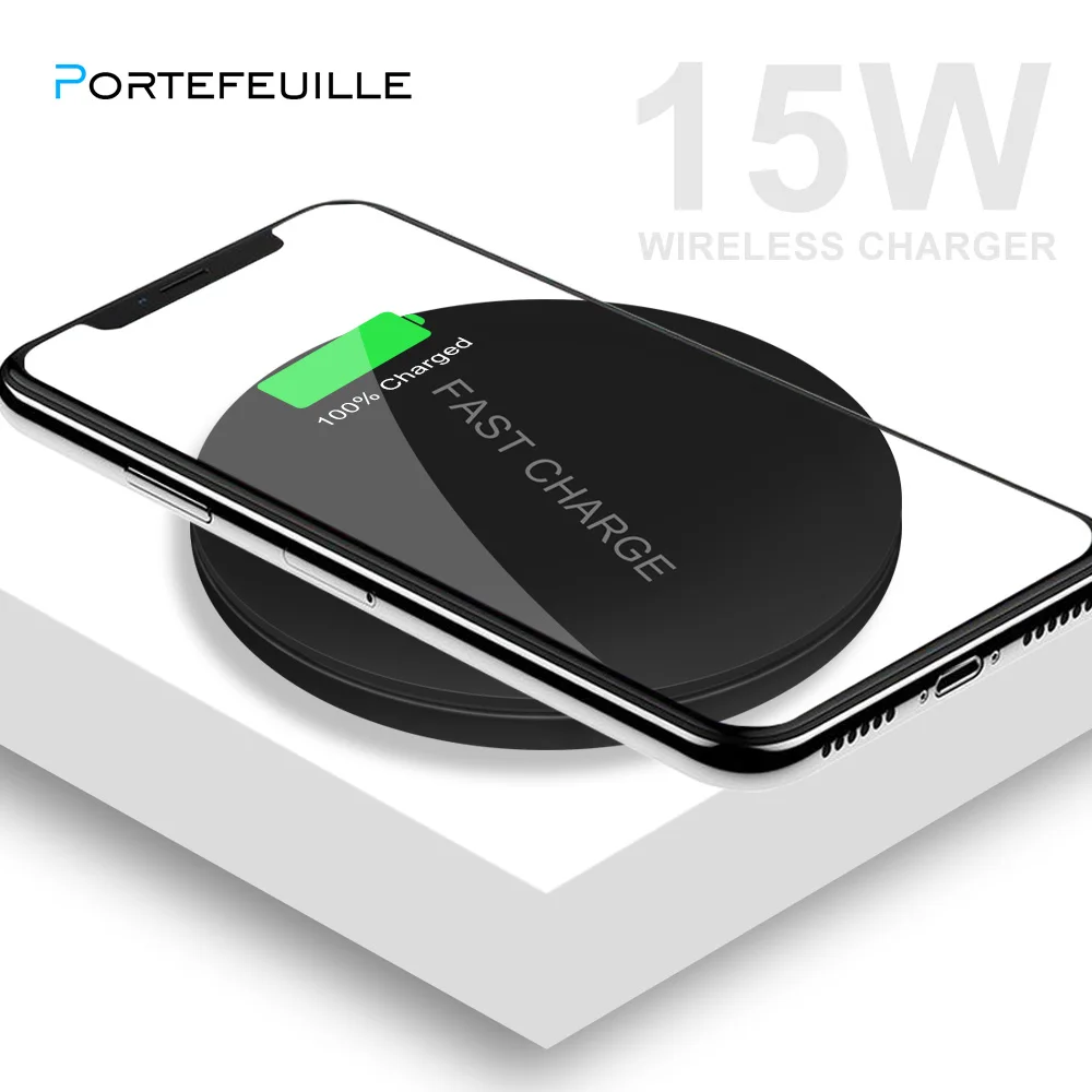 PORTEFEUILLE 15W Fast QI Wireless Charger For Iphone X Xs MAX XR 8 Plus Quick Chargeur Induction For Samsung S8 S9 S10Plus Note8
PORTEFEUILLE 15W Fast QI Wireless Charger For Iphone X Xs MAX XR 8 Plus Quick Chargeur Induction For Samsung S8 S9 S10Plus Note8