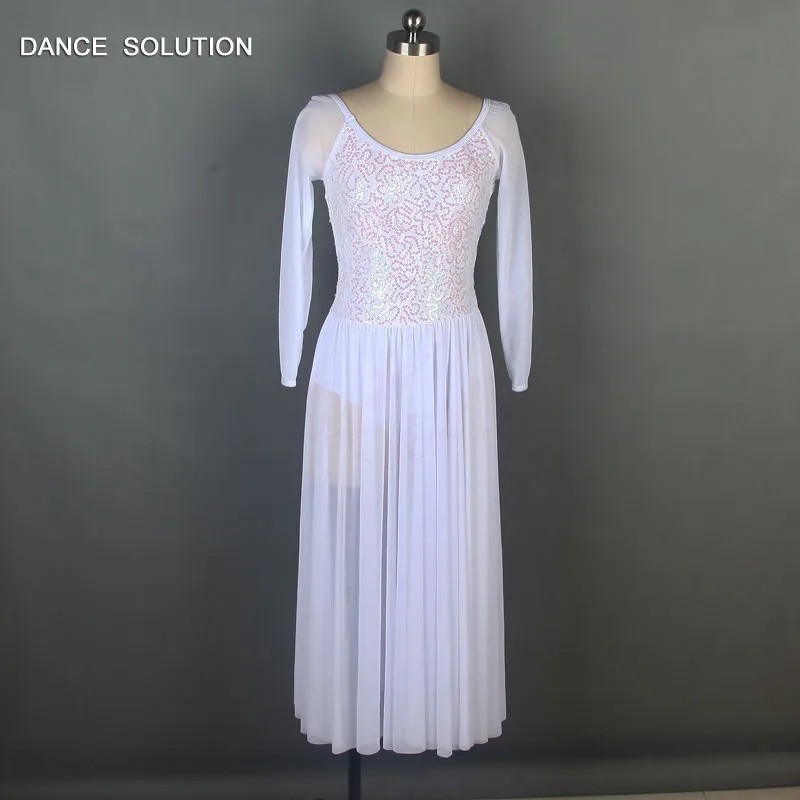 Long sleeve white sequin and mesh ballet dancing dress adult performance costume Lyrical and Contemporary dance dress 19615
Long sleeve white sequin and mesh ballet dancing dress adult performance costume Lyrical and Contemporary dance dress 19615