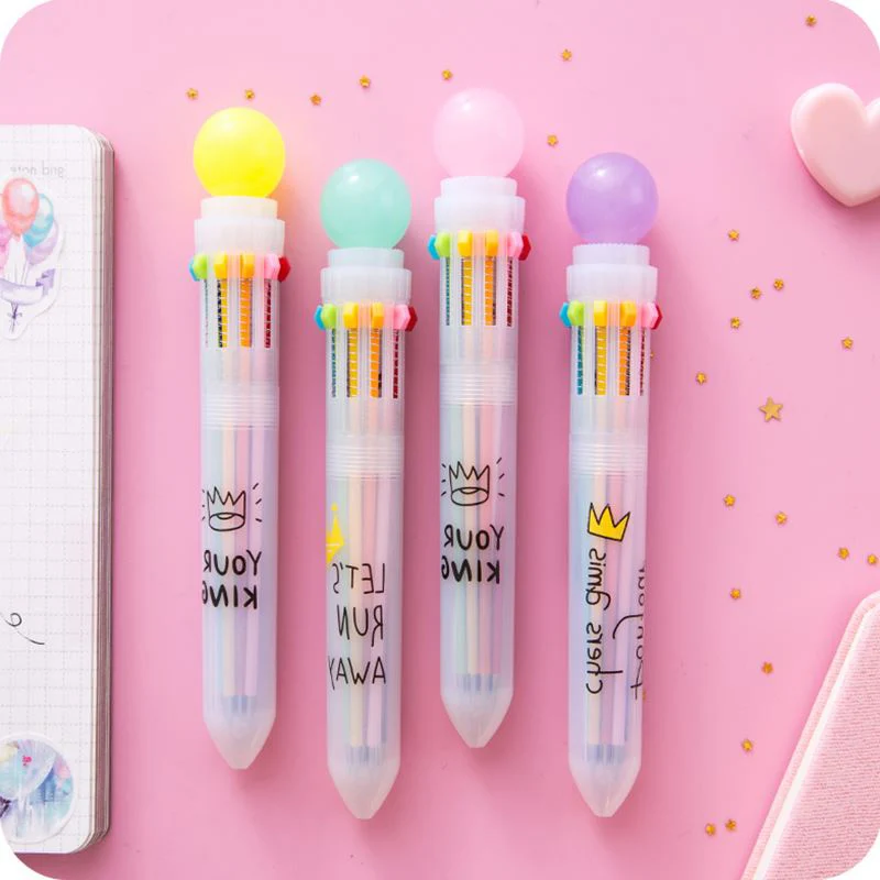 10 in 1 Multi-Colored Ballpoint Pen Candy Color Press 10 Colors Multifunction Ball Pen Marker Pen for Student Gift School Supply
10 in 1 Multi-Colored Ballpoint Pen Candy Color Press 10 Colors Multifunction Ball Pen Marker Pen for Student Gift School Supply