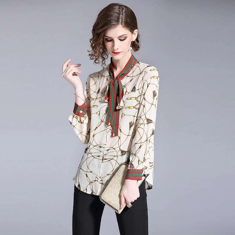 fashion blouse women 2018 autumn new lacing bow-knot chiffon printing blusa feminina elegant slim long sleeve femme tops
fashion blouse women 2018 autumn new lacing bow-knot chiffon printing blusa feminina elegant slim long sleeve femme tops