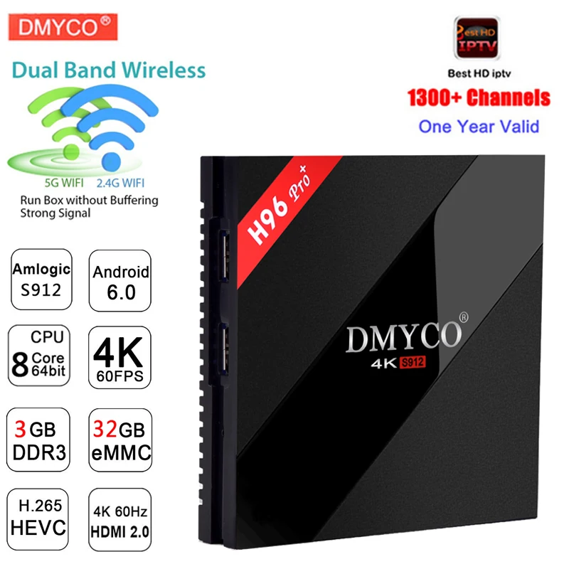1 year iptv subscription h96 Pro Plus Android 7.1 Smart TV Box Amlogic S912 Octa Core 3G 32G 2.4GHz H.265 4K BT4.1 Set Top Box
1 year iptv subscription h96 Pro Plus Android 7.1 Smart TV Box Amlogic S912 Octa Core 3G 32G 2.4GHz H.265 4K BT4.1 Set Top Box