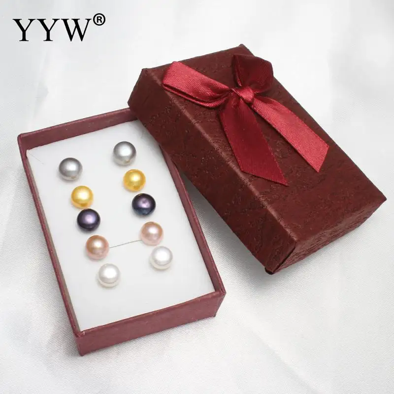 YYW Women's Jewelry 8-9mm 5Pairs Natural Mixed White Pink Black Grey Yellow Dome Pearl with Box Freshwater Pearl Stud Earrings
YYW Women's Jewelry 8-9mm 5Pairs Natural Mixed White Pink Black Grey Yellow Dome Pearl with Box Freshwater Pearl Stud Earrings
