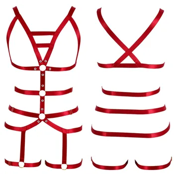 Strappy Body Harness Set red Lingerie Elastic Cage Bralette Garter Belt bondage full body goth punk Adjustable festival Rave
Strappy Body Harness Set red Lingerie Elastic Cage Bralette Garter Belt bondage full body goth punk Adjustable festival Rave