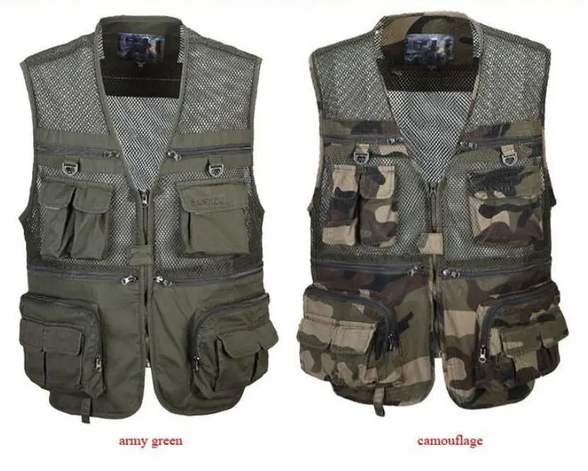 Summer New Multi Pocket Hiking Fishing Camouflage Vest Men Outdoor Camping Hunting Mesh Vests Photography Sleeveless Jacket
Summer New Multi Pocket Hiking Fishing Camouflage Vest Men Outdoor Camping Hunting Mesh Vests Photography Sleeveless Jacket