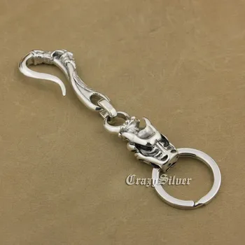 LINSION 925 Sterling Silver Dragon Claw Hook KeyRing Mens Biker Rock Punk Keychain 8J024
LINSION 925 Sterling Silver Dragon Claw Hook KeyRing Mens Biker Rock Punk Keychain 8J024