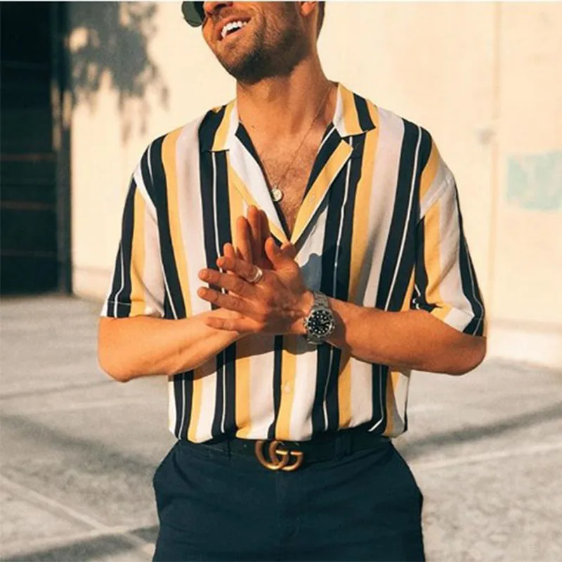 2019 Men's Fashion Short Best Selling -sleeved Body Single-breasted Shirt Comfortable Casual Vertical Striped Men's Shirt
2019 Men's Fashion Short Best Selling -sleeved Body Single-breasted Shirt Comfortable Casual Vertical Striped Men's Shirt