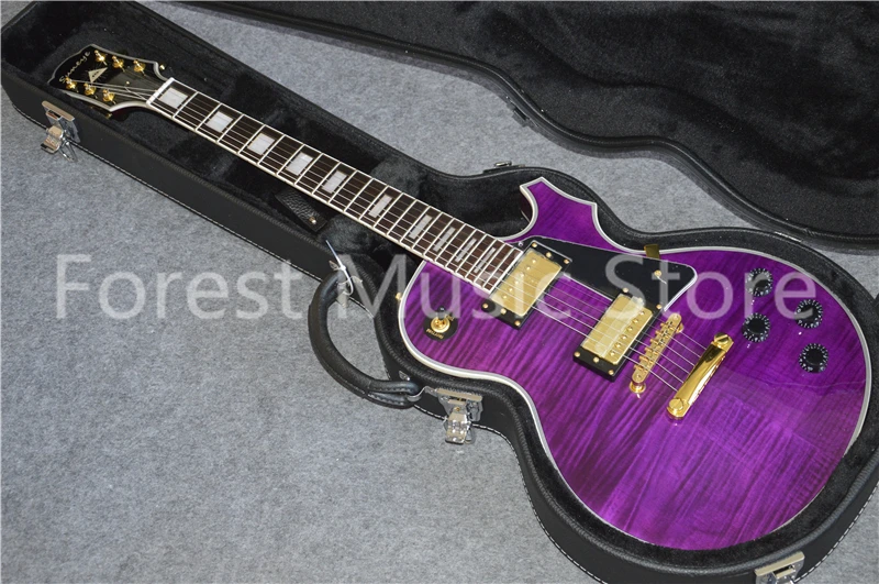 China OEM Purple Tiger Grain Glossy Finish Suneye LP Custom Style Guitars Electric With Rosewood Fretboard & Guitar Case
China OEM Purple Tiger Grain Glossy Finish Suneye LP Custom Style Guitars Electric With Rosewood Fretboard & Guitar Case