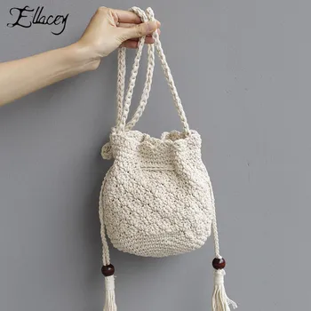 Cotton Tassel Drawstring Bucket Bag Beach Bag Hand-Knitted Mini Crossbody Bag For Women Summer Straw Beach Rattan Shoulder Bag
Cotton Tassel Drawstring Bucket Bag Beach Bag Hand-Knitted Mini Crossbody Bag For Women Summer Straw Beach Rattan Shoulder Bag