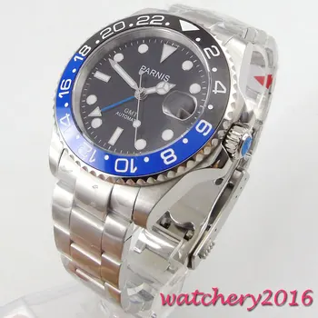 Newest 40mm Parnis black dial ceramic bezel Luminous Hands Sapphire crystal GMT Automatic movement Mechanical Mens Wristwatches
Newest 40mm Parnis black dial ceramic bezel Luminous Hands Sapphire crystal GMT Automatic movement Mechanical Mens Wristwatches