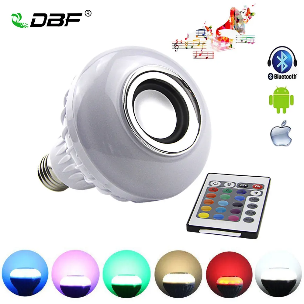 Smart RGB Wireless Bluetooth Speaker Bulb Music Playing 12W E27 LED Bulb Light Lamp with Remote Control
Smart RGB Wireless Bluetooth Speaker Bulb Music Playing 12W E27 LED Bulb Light Lamp with Remote Control