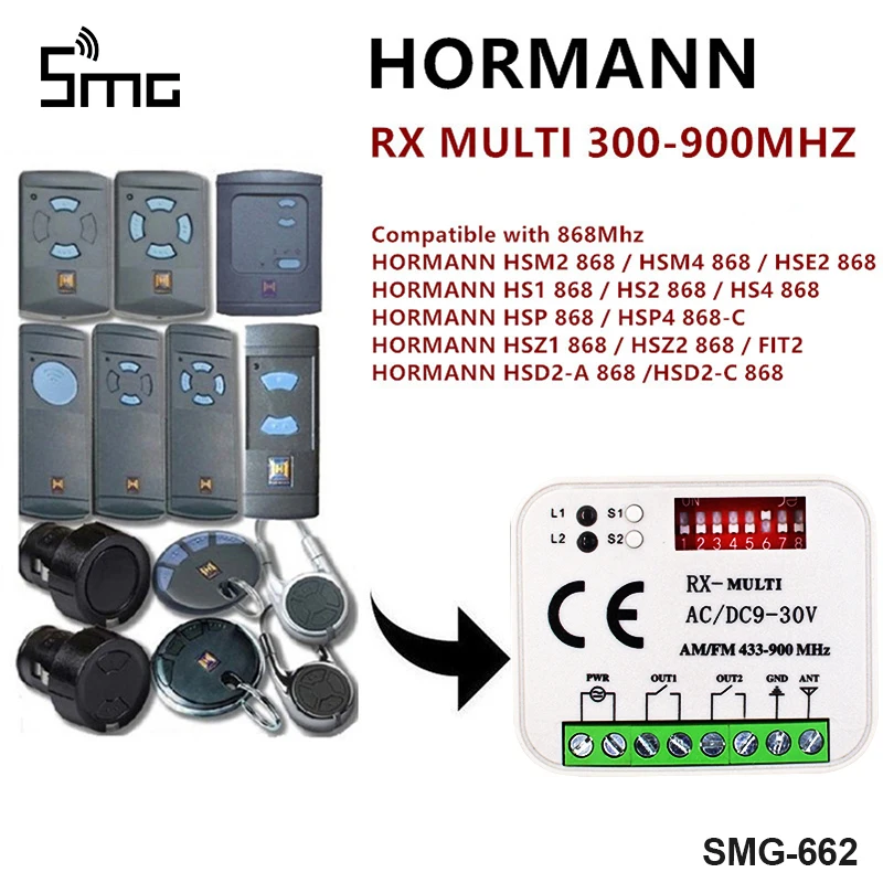HORMANN Marantec Liftmaster remote garage gate control RX multi frequency 280-868 mhz universal receiver AC/DC 9-30V controller
HORMANN Marantec Liftmaster remote garage gate control RX multi frequency 280-868 mhz universal receiver AC/DC 9-30V controller
