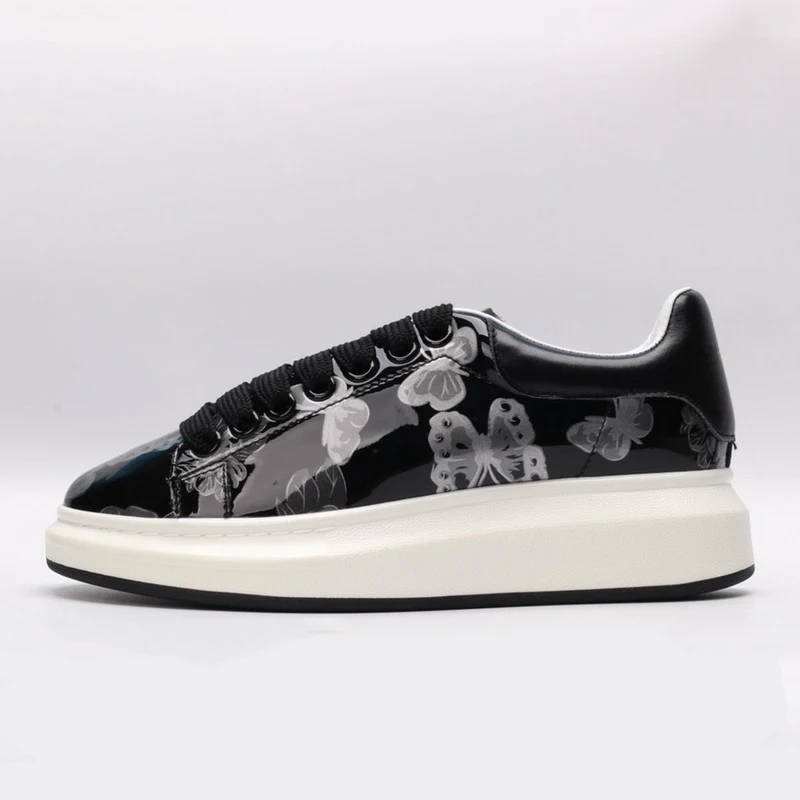 Eunice Choo Patent Genuine Leather Butterfly Prints Luxury Thick Heels Sneakers Lace Up Flat Plus Size Unisex Casual Shoes
Eunice Choo Patent Genuine Leather Butterfly Prints Luxury Thick Heels Sneakers Lace Up Flat Plus Size Unisex Casual Shoes
