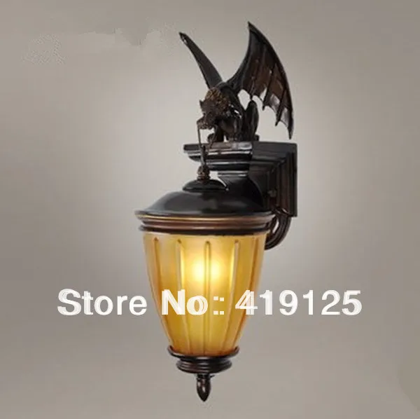 Image Free shipping full resin drawing tan bat wall lamp