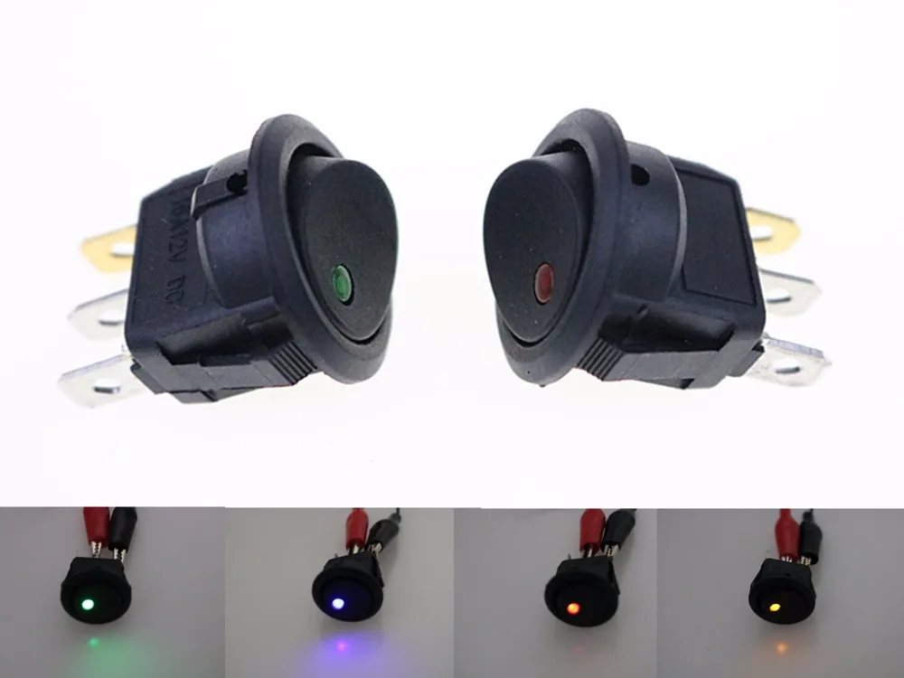 4Pcs Car 12V / 220V 3 Pin 4 color each cat's eye Round Rocker Dot Boat LED Light Toggle Switch SPST
4Pcs Car 12V / 220V 3 Pin 4 color each cat's eye Round Rocker Dot Boat LED Light Toggle Switch SPST