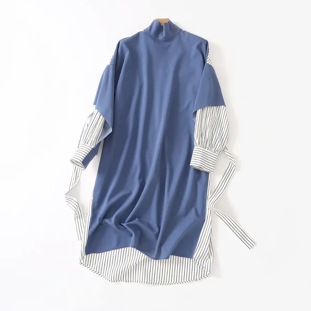 Women Striped Belt Asymmetric Patchwork Dresses 2019 2019 New Spring High Street Design Turtleneck Female Loose Dress Vestidos
Women Striped Belt Asymmetric Patchwork Dresses 2019 2019 New Spring High Street Design Turtleneck Female Loose Dress Vestidos