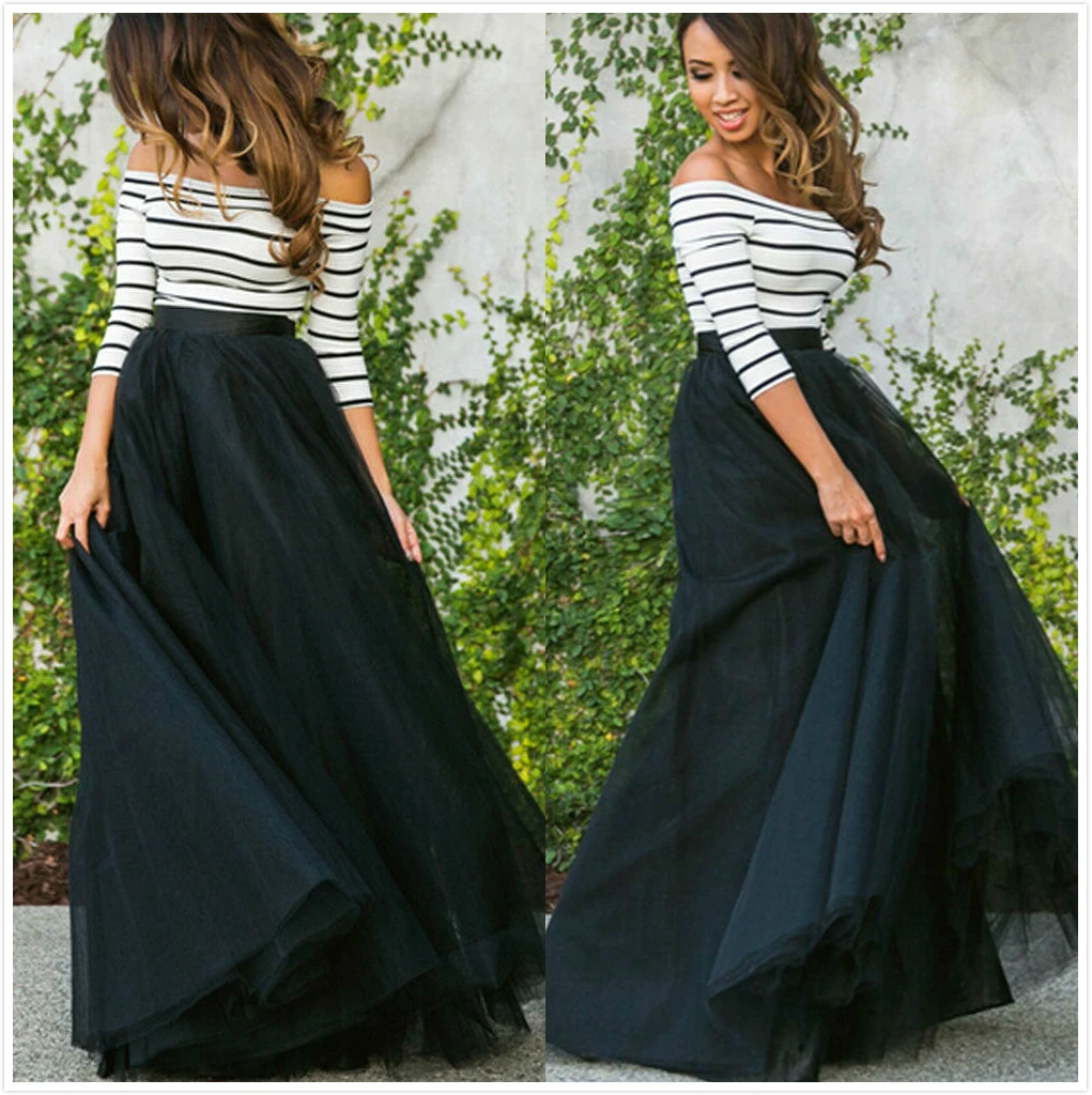 NEW Womens Multi Layer Tulle Pleated Retro Long Skirt High Waist Maxi Skirt Striped Long-Sleeve Top 2Pcs Set Clothes
NEW Womens Multi Layer Tulle Pleated Retro Long Skirt High Waist Maxi Skirt Striped Long-Sleeve Top 2Pcs Set Clothes