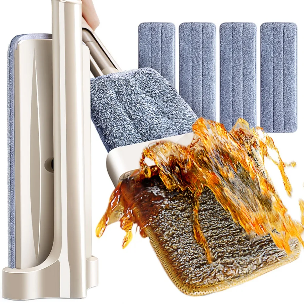 Floor Cleaning Tools Mop Microfibre Flat Mop Pivoting Self-Wringing No Need Hand Washing Wet and Dry Floor Mop with 4 Mop Pads
Floor Cleaning Tools Mop Microfibre Flat Mop Pivoting Self-Wringing No Need Hand Washing Wet and Dry Floor Mop with 4 Mop Pads