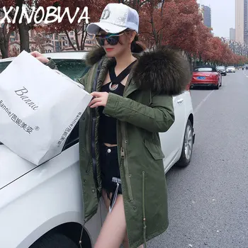 Deri Ceket Women Winter Casual Loose Large Natural Real Raccoon Fur Hooded Thick Warm Down Jacket Female Army Green Coats Parkas
Deri Ceket Women Winter Casual Loose Large Natural Real Raccoon Fur Hooded Thick Warm Down Jacket Female Army Green Coats Parkas