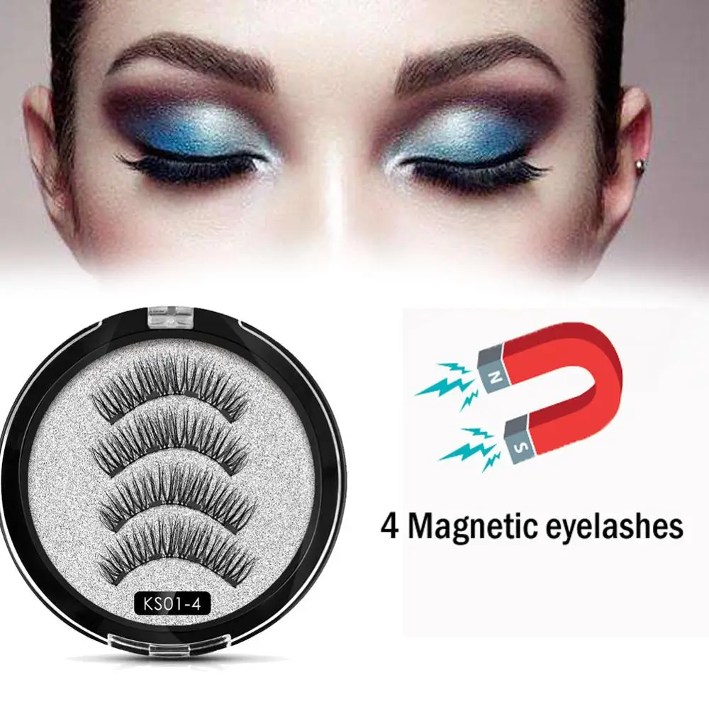 Magnetic eyelashes with 4 magnets handmade 3D magnetic lashes natural false eyelash magnet lash with gift box-KS02-4
Magnetic eyelashes with 4 magnets handmade 3D magnetic lashes natural false eyelash magnet lash with gift box-KS02-4