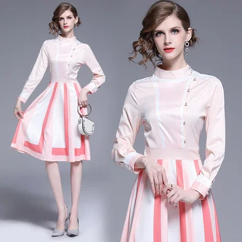 Women Dress Summer Spring Elegant Slim Bodycon Vintage A-line Party Casual Runway Long Sleeve Midi Shirt Office Work Dresses
Women Dress Summer Spring Elegant Slim Bodycon Vintage A-line Party Casual Runway Long Sleeve Midi Shirt Office Work Dresses