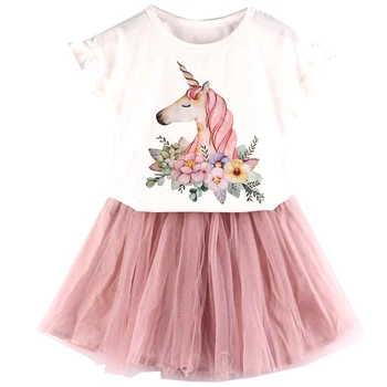 Pink Girls Clothing Sets Flower Girls Cartoon Unicorn Clothes Butterfly Sleeve Letter T-shirt + Floral Volie Tutu Skirts Dress
Pink Girls Clothing Sets Flower Girls Cartoon Unicorn Clothes Butterfly Sleeve Letter T-shirt + Floral Volie Tutu Skirts Dress