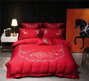 Embroidery Wedding luxury Egyptian velvet cotton satin large 4/6 bedding bed linen down quilt pillowcase
Embroidery Wedding luxury Egyptian velvet cotton satin large 4/6 bedding bed linen down quilt pillowcase