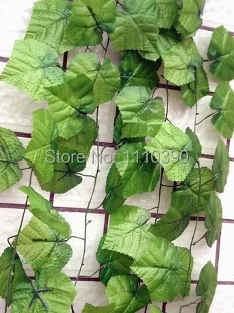 Image 250CM Simulation rattan with plastic leaves,artificial flower vines for home door wreath decor,window wall hanging decorations