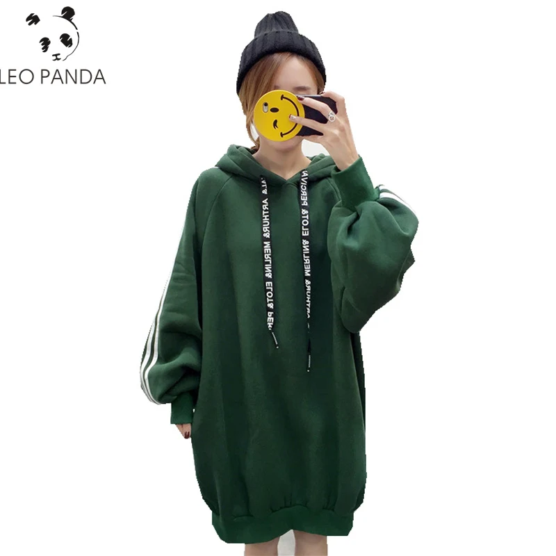 Autumn Winter Women Plus Velvet Thick Drop-Shoulder Hooded Sweatshirts Female Loose Casual Striped Harajuku Sweatshirts ZX635
Autumn Winter Women Plus Velvet Thick Drop-Shoulder Hooded Sweatshirts Female Loose Casual Striped Harajuku Sweatshirts ZX635