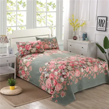 

Blossom Vibrant Flowers Bed Sheet Pillow shams Wrinkle & Fade Resistant Bedding Top Flat sheet Shabby Cotton Bed sheet set