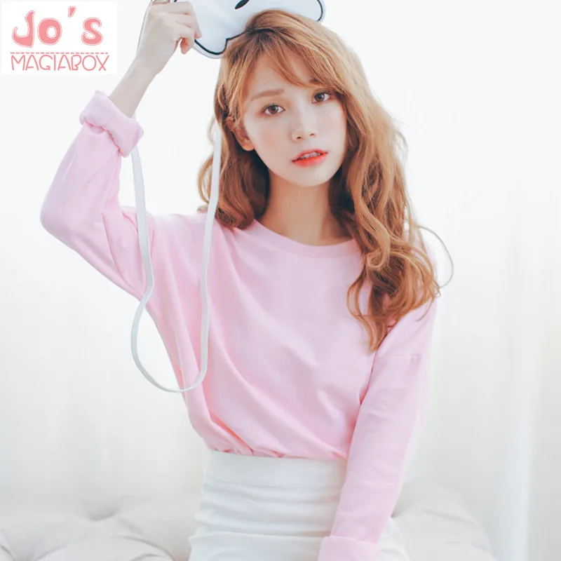 Candy Color Sweet Kawaii Hoodie Pure Color Harajuku shirt Loose O-Neck Pullover Long Sleeve Preppy Style Women Pashmina Shirt
Candy Color Sweet Kawaii Hoodie Pure Color Harajuku shirt Loose O-Neck Pullover Long Sleeve Preppy Style Women Pashmina Shirt