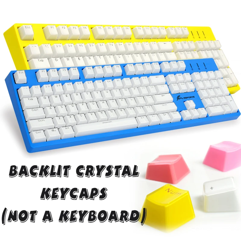 104 key Backlit Crystal Keycaps/Russian keycap Universal Backlit Keycaps(Only Keycap)For Cherry MX Mechanical Keyboard
104 key Backlit Crystal Keycaps/Russian keycap Universal Backlit Keycaps(Only Keycap)For Cherry MX Mechanical Keyboard