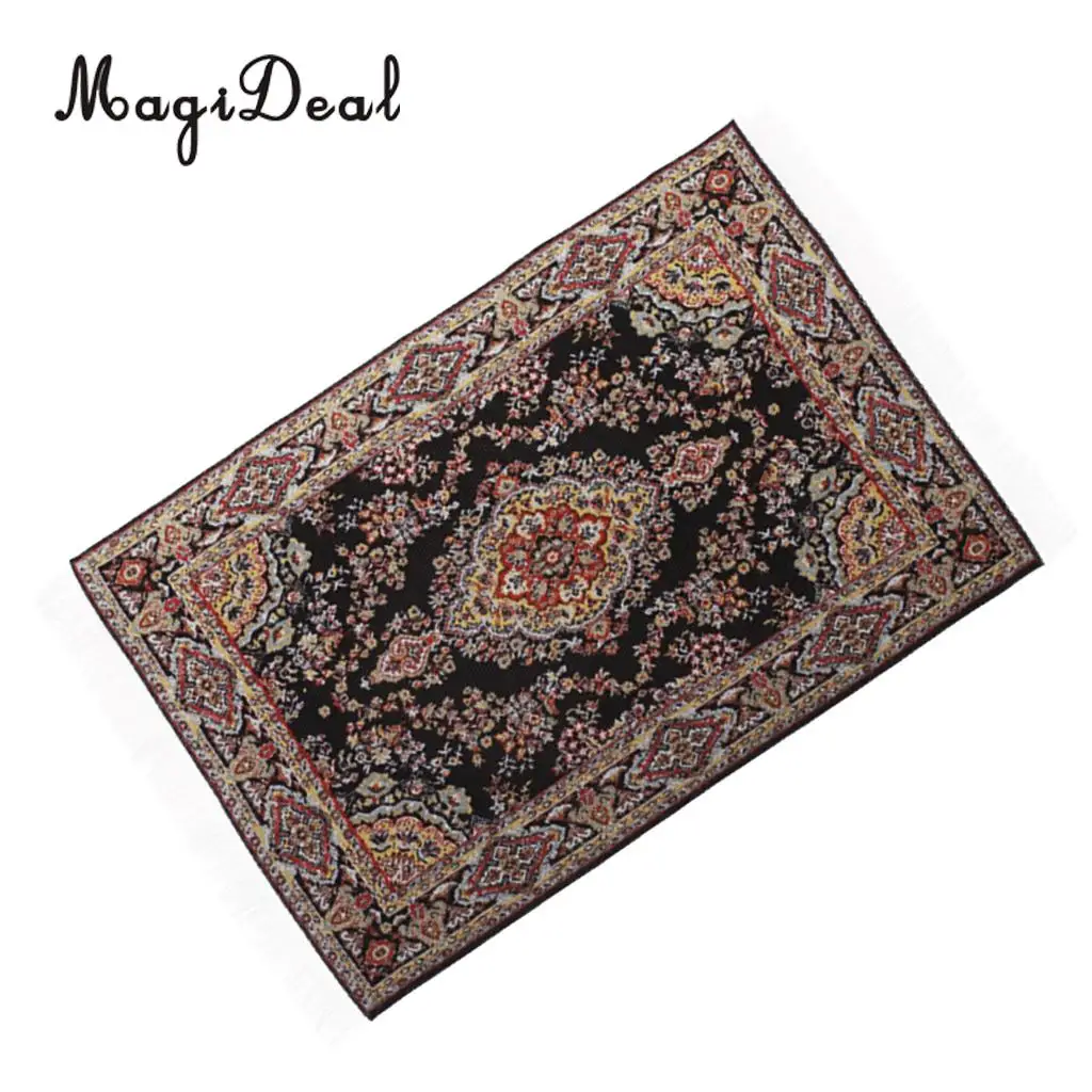 Chinese Happiness Theme Handmade Woven 1/12 Miniaturte Dollhouse Rug Fioor Capret for Living Room Door Furniture Decor