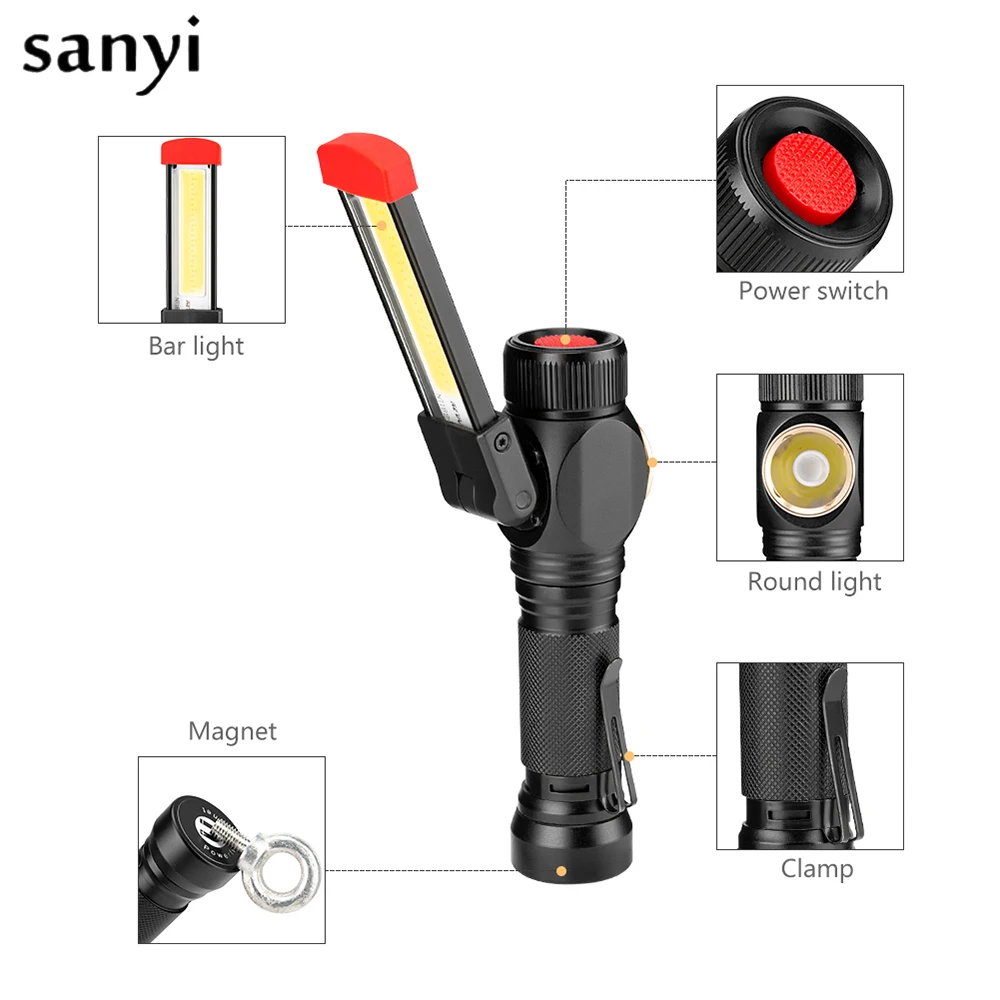 Portable 7 Mode T6 COB Flashlight USB Rechargeable LED Work Light Magnetic COB Lanterna Lamp For Outdoor Camping Torch
Portable 7 Mode T6 COB Flashlight USB Rechargeable LED Work Light Magnetic COB Lanterna Lamp For Outdoor Camping Torch